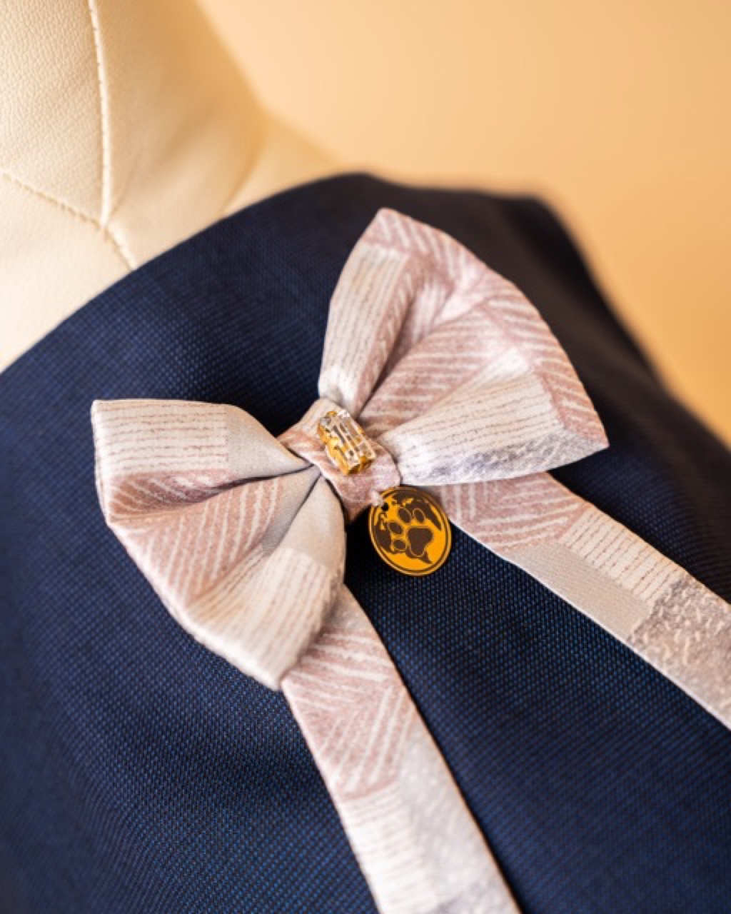Biella — crystal bow detail