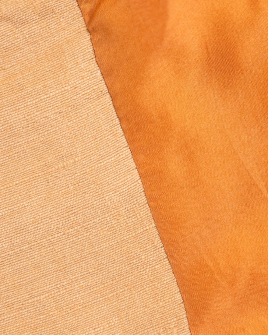 Coral — silk lining and fabric detail