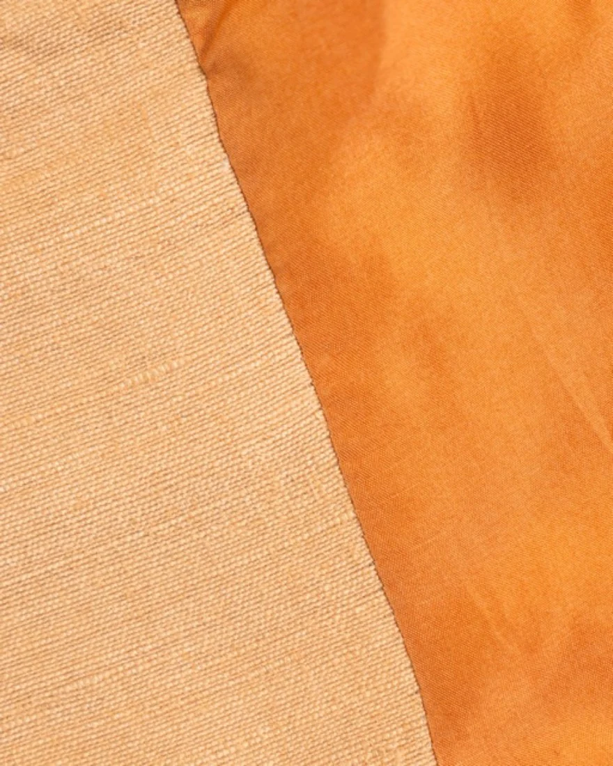 Coral — silk lining and fabric detail